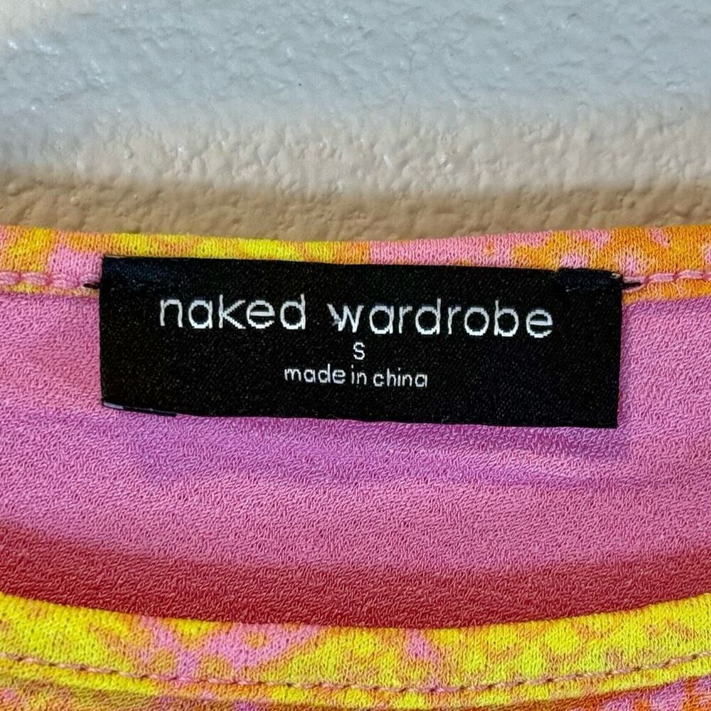 NWOT Naked Wardrobe Cinched Long Sleeve Bright Bodycon Sexy Mini Dress Small - Picture 6 of 11
